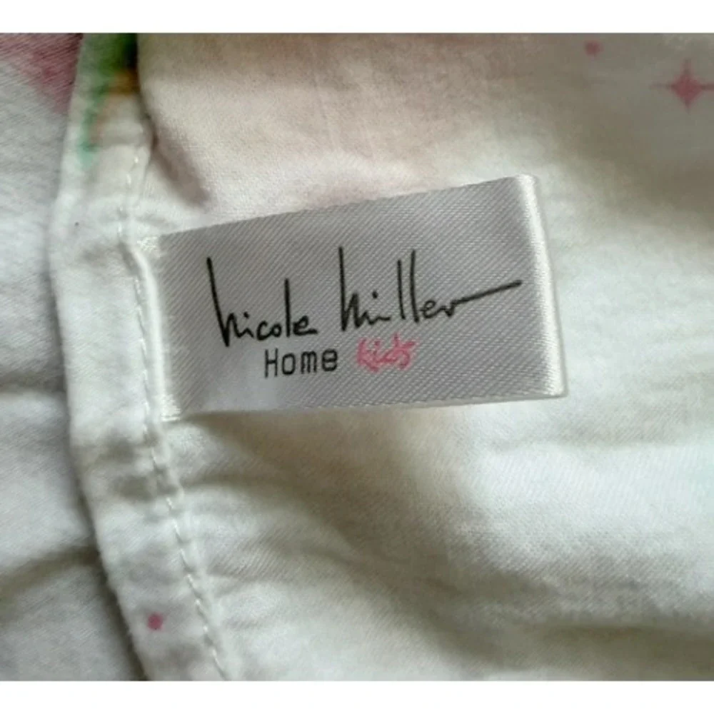 Pink and green princess Twin sheet set Nicole Miller home